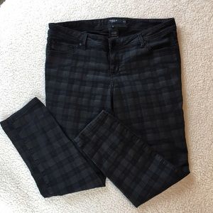 Torrid Denim Black and Gray Plaid Skinny Jeans